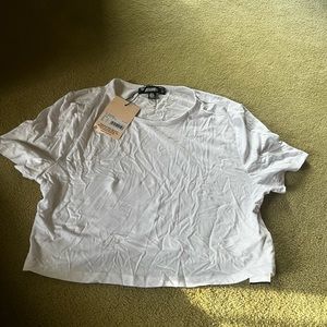 Missguided plain white crop tee